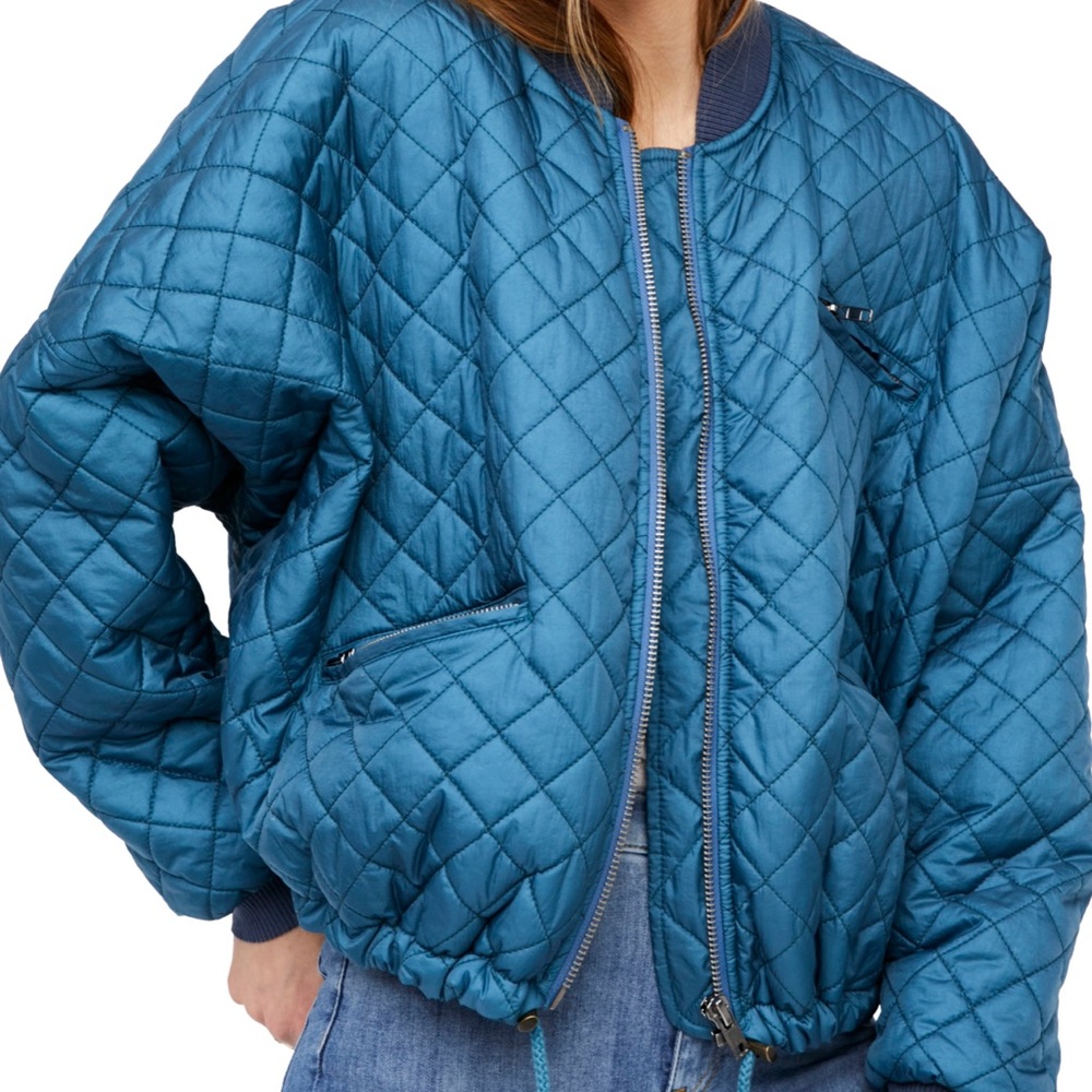 ❌SOLD❌ Free People Quilted Cropped Puffer in Teal